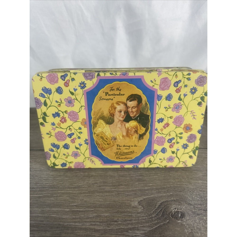 Whitman's 1992 150th Anniversary Floral Hinged Tin Box Vintage